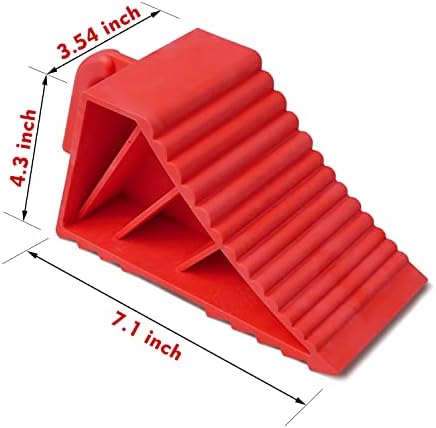 Wheel Chocks, for RV Trailer Camper Truck, Heavy Duty ABS 4 Pack Red - Image 3