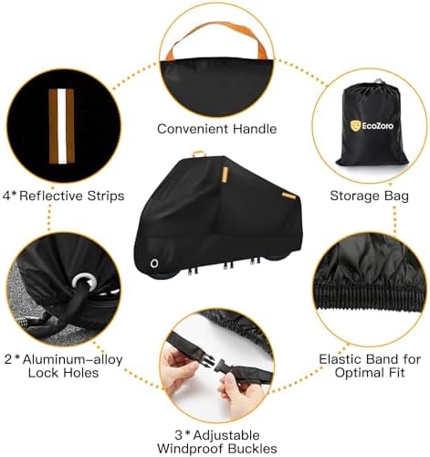 300D Heavy Duty Motorcycle Cover Waterproof Outdoor Storage - Image 2
