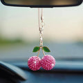 Bling Cherry Car Hanging Ornament, Cute Crystal Rear View Mirror Pendant by YOYLMAL