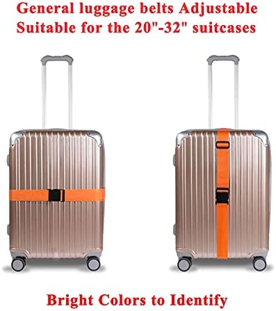 2 Pack Suitcase Belts, Adjustable Luggage Straps, Bright Colors Travel Packing - Image 3