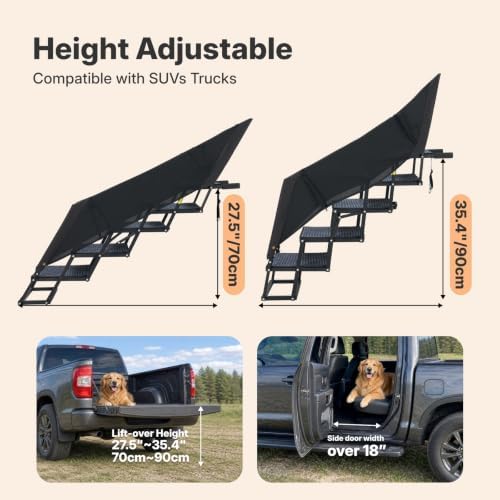 Veehoo Foldable Dog Steps for Car Truck, Large Dogs Stairs - Image 2