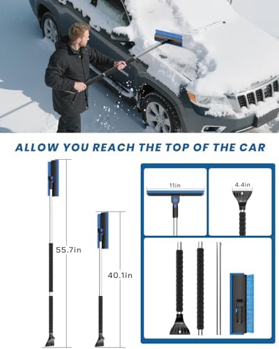 helloleiboo 55.7" Snow Brush and Ice Scrapers - Image 4