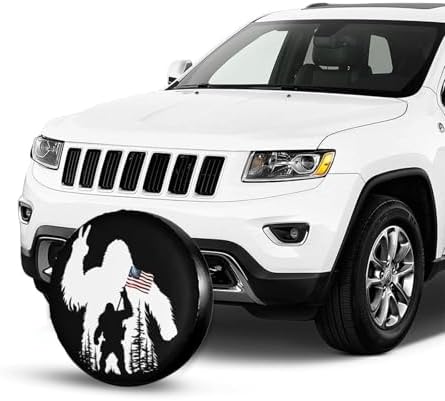 Bigfoot American Flag Spare Tire Cover Wheel Protectors Waterproof Wheel Covers - Image 6