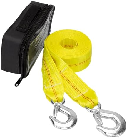 Tow Strap with Hooks 2 Inch x 20 Foot, 000 lbs Capacity Tow Rope by Bueake