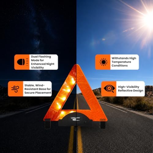 Lumen Wand 3 Pack LED Reflective Warning Triangles Emergency Safety Kit - Image 5