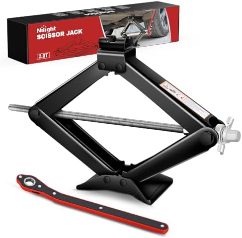 Nilight Scissor Jack for Car 2 Ton 4409 lbs, Lift Jack Kit w Ratchet Wrench by Nilight