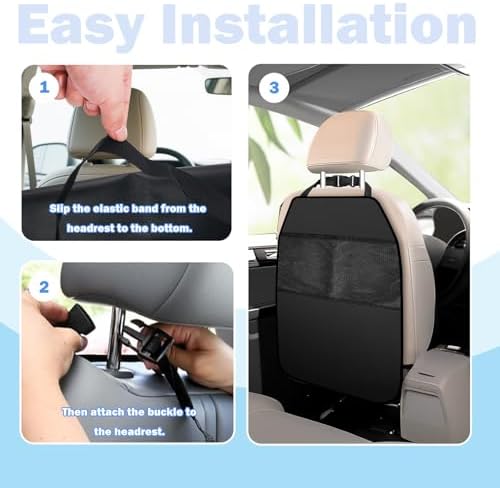 2PCS Back Seat Cover for Kids, Anti-Slip Design Kick Mats Back Seats Protector - Image 5