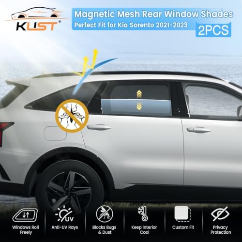 KUST Car Window Shades for 2021-2023 Kia Sorento Accessories, Breathable Mesh - Image 2