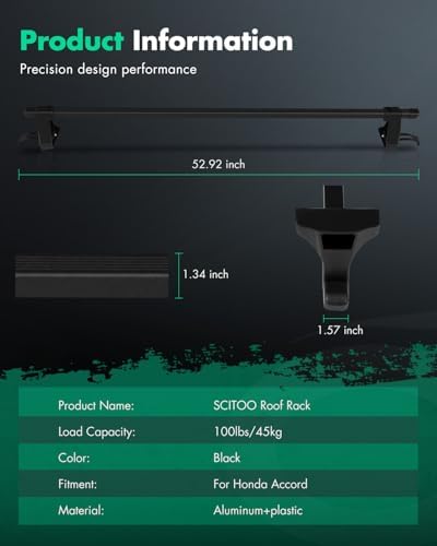SCITOO Universal 54" Window Frame Roof Rack crossbars, Cargo Carrier Kayak - Image 2