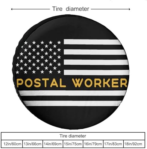 Postal Worker American Flag Tire Covers, Dust-Proof Weatherproof Wheel Covers - Image 3