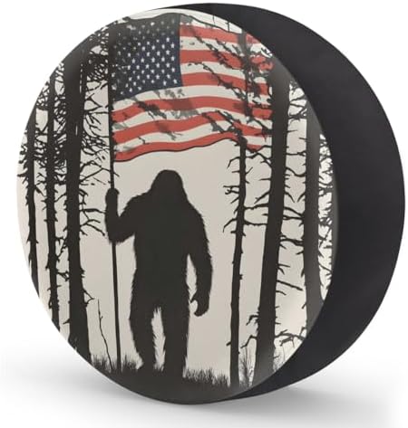 Rv Spare Tire Cover Wheel Bigfoot Forest Flag Tire Covers Wheel Protectors - Image 2