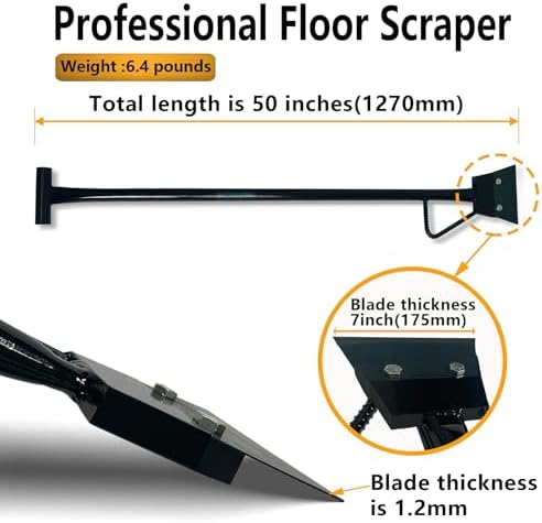 Black Color Heavy Duty Spring Steel Concrete Floor Scraper - Image 2