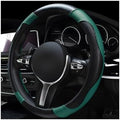 povtii Car Steering Wheel Cover, 15 Inch Leather Breathable Auto Steering Wheel by povtii