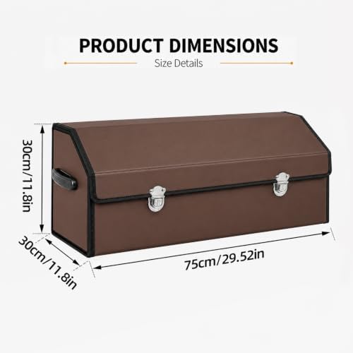 Car Trunk Organizer with Lid, Foldable Faux Leather Storage Box - Image 2