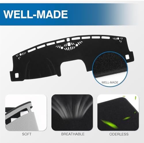 KUST Black Dash Cover for Ford Maverick 2022-2024 2025 2026 Polyester Dashboard - Image 4