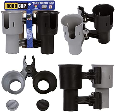 ROBOCUP, Patented Clamp On Boat Cup Holder | Multifunction Dual Drink Caddy - Image 2