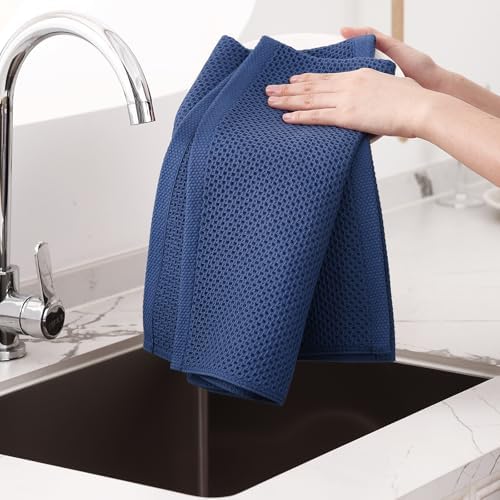 Homaxy 100% Cotton Oversized Waffle Weave Kitchen Towels 6-Pack - Image 4