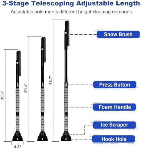 44 Inch Snow Brush with Ice Scraper - Image 3
