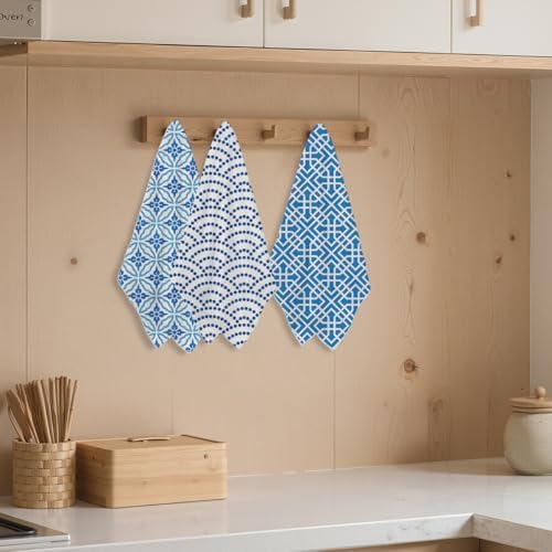 3 Pcs Artistic Pattern Kitchen Towels Decorative Hand Towels - Image 3