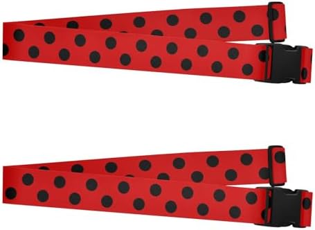Red Black Polka Dot Luggage Straps - Image 2