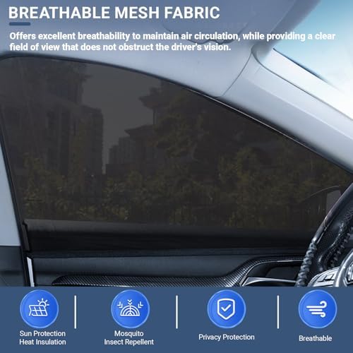 4 PCS Car Window Sun Shade Cover, Breathable Mesh Side Window Sunshades - Image 4