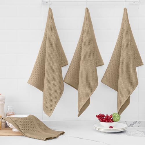 Homaxy 100% Cotton Oversized Waffle Weave Kitchen Towels 4-Pack - Image 6