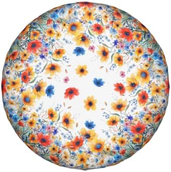 Blue Yellow Red Floral Spare Tire Covers Summer Colorful Flowers Waterproof - Image 2
