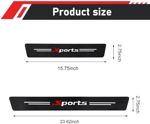 4 PCS Car Door Sill Protector, Carbon Fiber Leather Threshold Guard Strips - Image 2