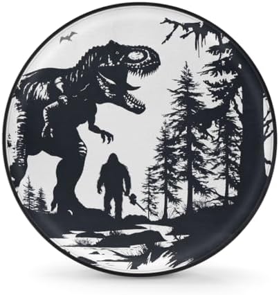 Black Dinosaur Spare Tire Cover Dust-Proof Wheel Protector by Unknown