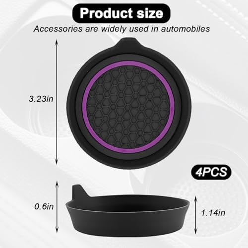 HZEL 4PCS 2.75 Inch PVC Car Cup Holder Coasters - Image 2