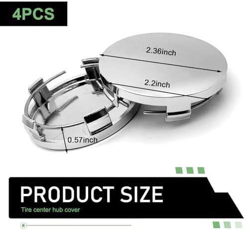 4PCS Car Wheel Center Caps, 60MM/2.36In OD 56MM/2.2In ID Center Hub Cover - Image 2