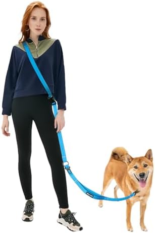 Hands Free Dog Leash with Seatbelt Set, Waist & Crossbody Dog Leash by WANFIRE
