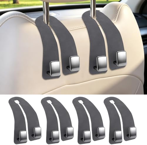 Amooca Car Headrest Hooks 4-Pack Suede Seat Organizer by Amooca