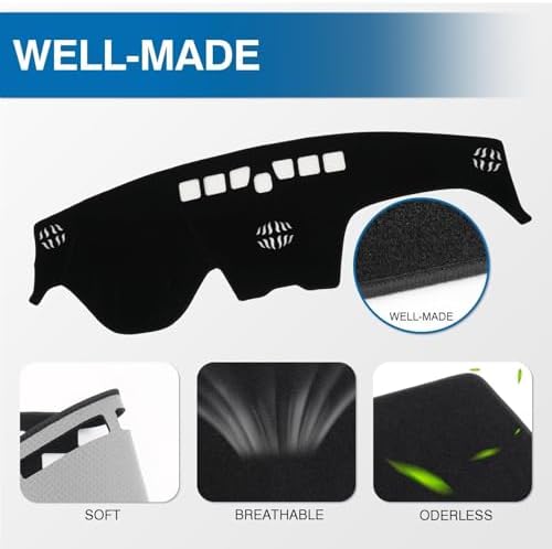 KUST Black Dash Cover for 2019-2023 Hyundai Santa Fe Left Hand Driving - Image 4