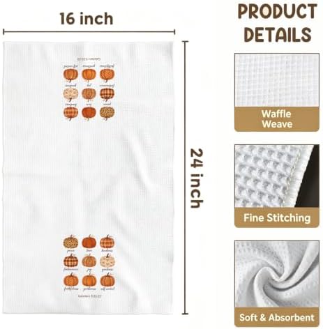 Christian Fall Kitchen Towel, Fruit Of The Spirit Pumpkin Gift Dish Towel - Image 4