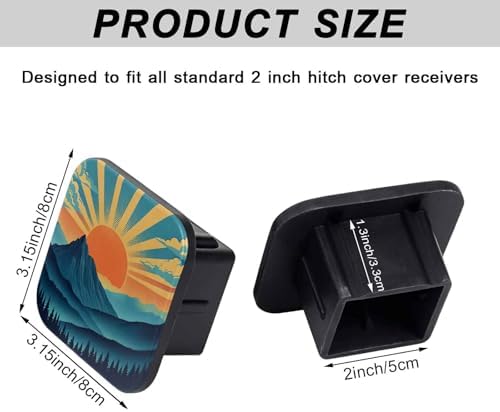 2 Inch Forest Sunset Trailer Hitch Cover Rubber Receiver Tube Plug Cap - Image 2