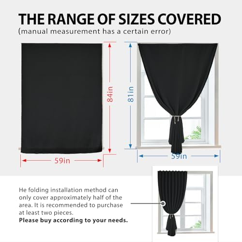 Paste Style Curtains for Windows, Bedroom Blackout Curtains for - Image 3