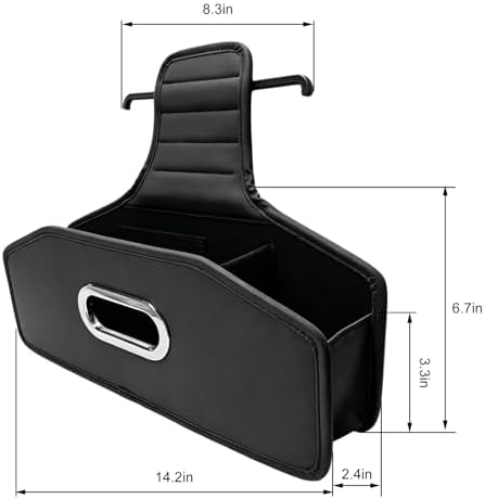 Backseat Seat Car Organizer, Tissue Box & Hooks, Adjustable Vehicle Seat - Image 2