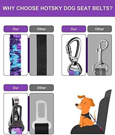 Hotsky Dog Seat Belt, Adjustable Safety Seatbelt 3-in-1 Car Harness - Image 5