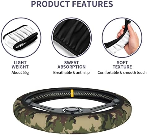 Green Camo Camouflage Steering Wheel Cover - Image 4