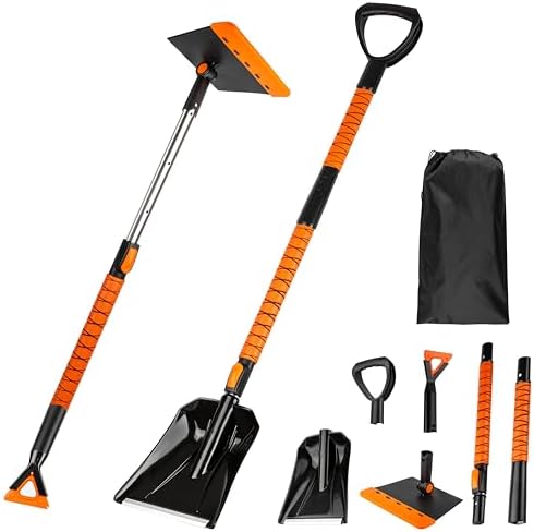 ZONETECH Extendable Snow Squeegee, Ice Scraper and Shovel 42" Lenght- Rotating by ZONETECH