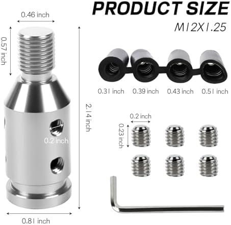 M12x1.25 Gear Shift Knob Adapter, - Image 2