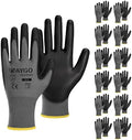 KAYGO Safety Work Gloves for Men Women, PU Coated Palm & Fingers by KAYGO