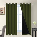 Yakamok Olive Green 100% Blackout Curtains 63 Inches Long 52" Wide 2 Panels by Yakamok