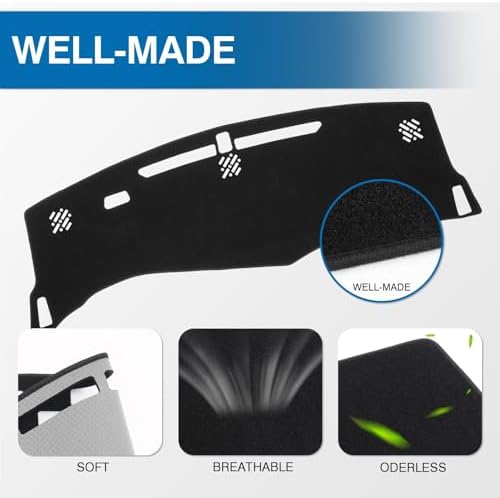 KUST Black Dash Cover for Chevrolet/Chevy Equinox 2025 2026 Polyester Dashboard - Image 4
