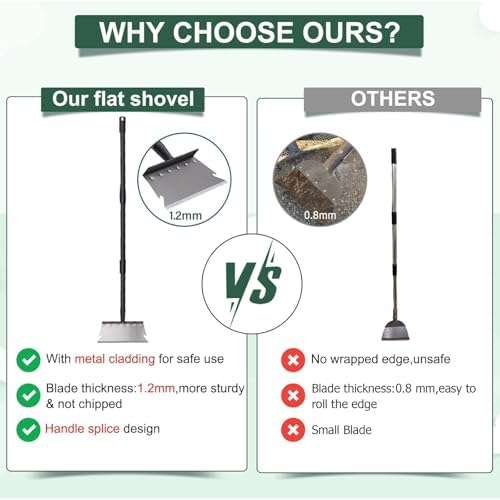 Garden Cleaning Shovel, Snow Shovel, Ice Scraper, 59 Inch Adjustable Handle - Image 6