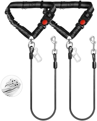 Dog Seat Belt for Car, Chew Proof Dog Car Seat Belt, 2 in 1 Car Harness for by Giiyoe