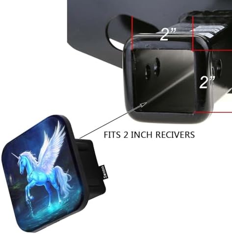 Swono Unicorn Pegasus Hitch Tube Cover Magic Blue Unicorn Horse Jungle River - Image 3