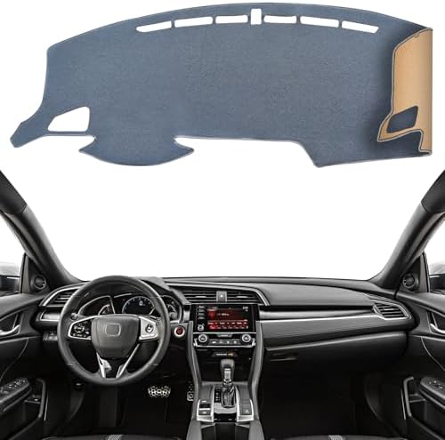Dashboard Cover Dash Mat Fit for Ho-nda Civic 2021-2016, Car Dash Board Mat by KEYOOG