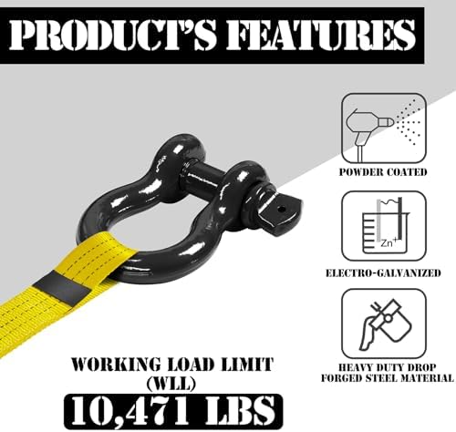 3/4" D Ring Shackle with 7/8" Screw Pin, 4.75T Working Load Limit / 28.5T - Image 2